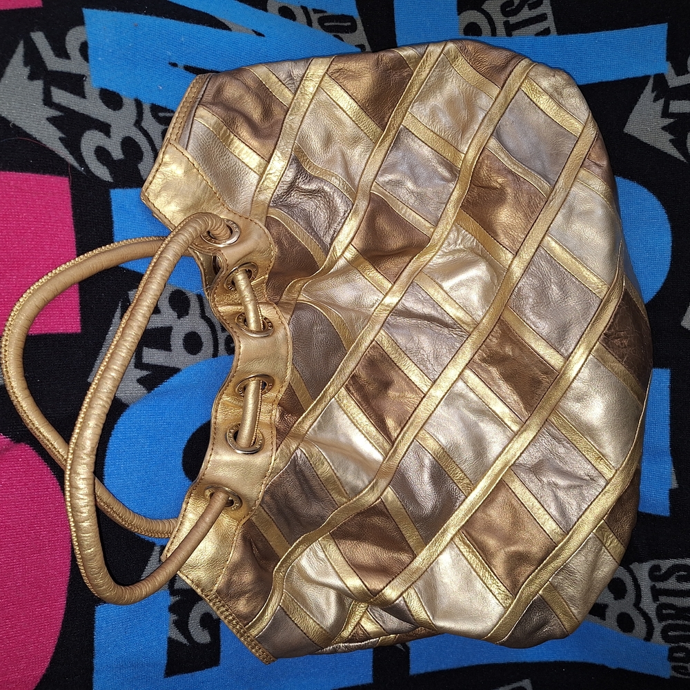 Elegant Gold and Tan Women's Bag